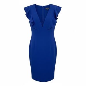 Black Halo Royal Blue Midi Dress